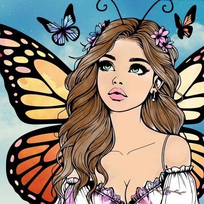 butterfly fairy realistic girl