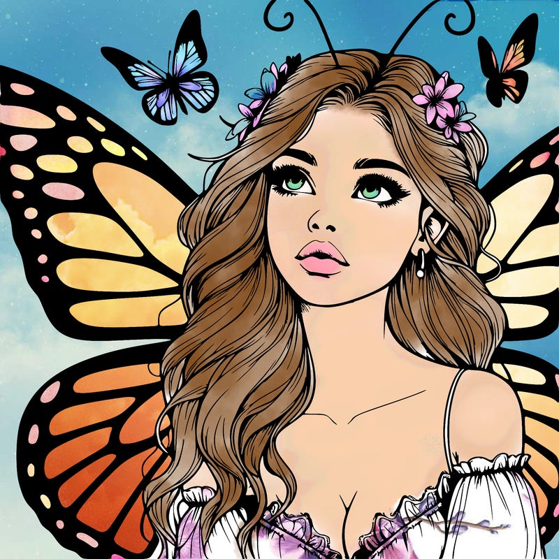 butterfly fairy realistic girl
