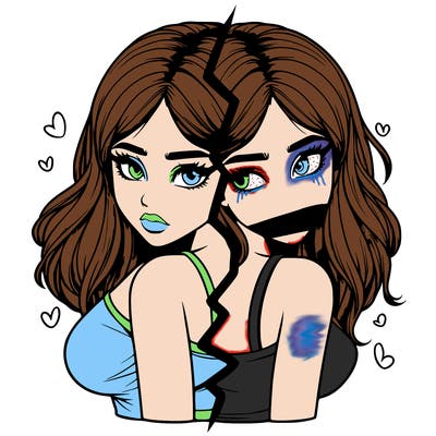 realistic girl split