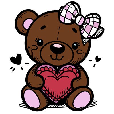 teddy bear hugging a heart