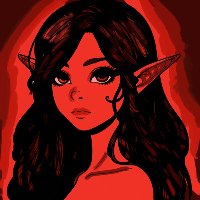 elf girl realistic dark fantasy