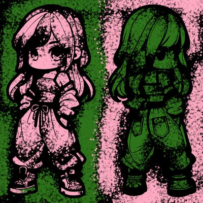 girl in crop top and baggy pants