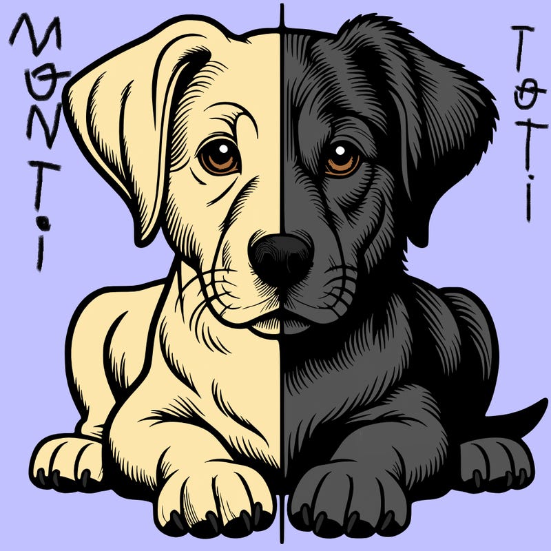 realistic dog split picture