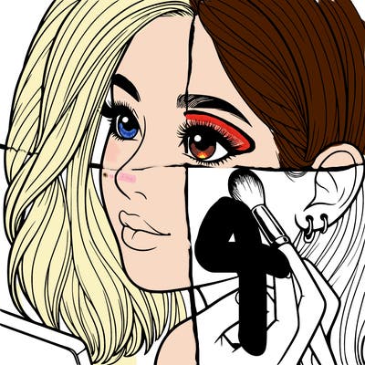 a realistic girl doing her makeup