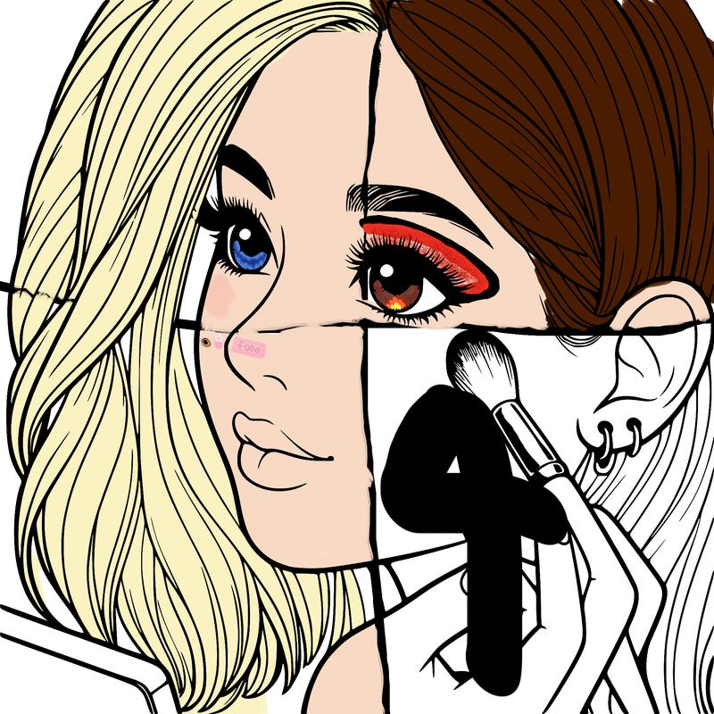 a realistic girl doing her makeup