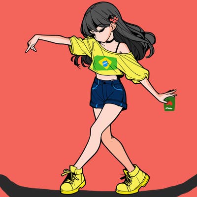 realistic girl danceing