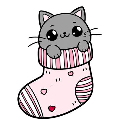 cute cat in a sock