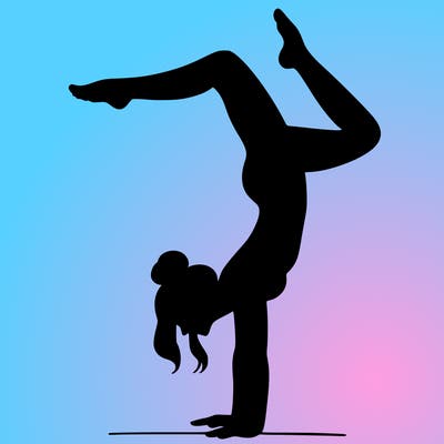 a woman doing a handstand