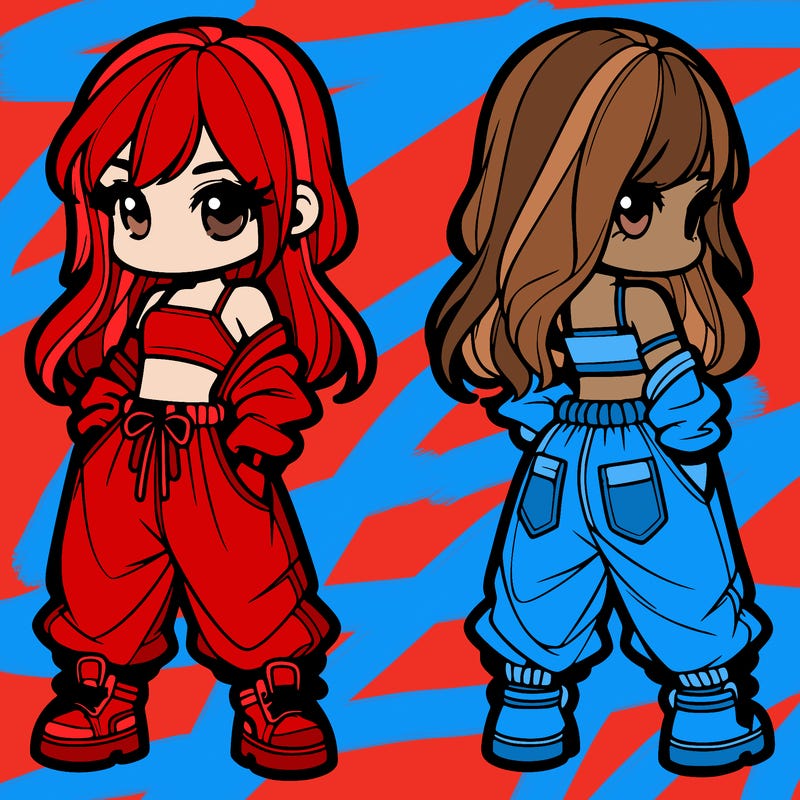 girl in crop top and baggy pants