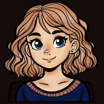 teenage girl with wavey short hair