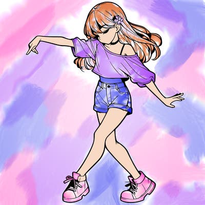 realistic girl danceing