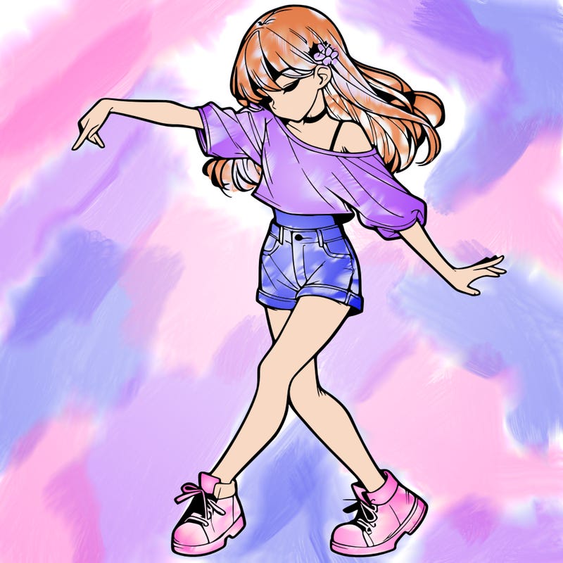 realistic girl danceing