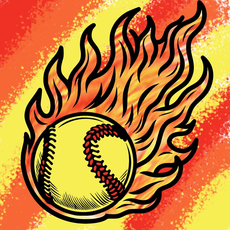 a flaming softball