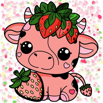 cute strawberry cow