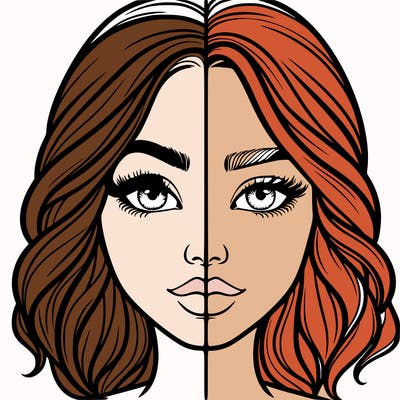 realistic girl split half