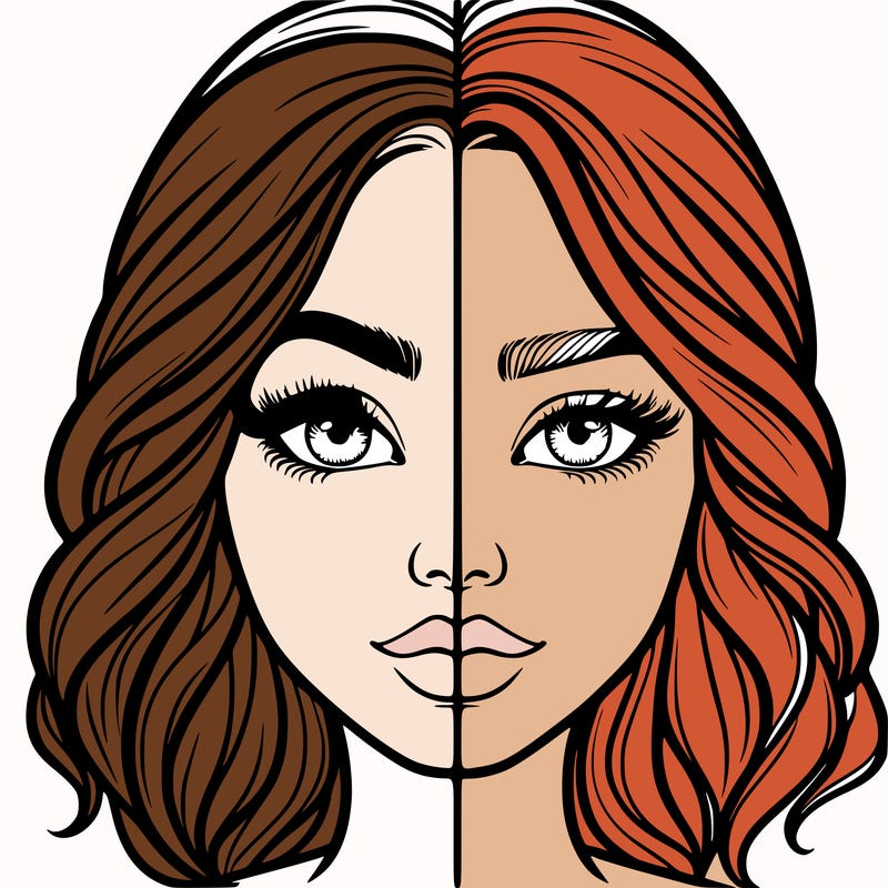 realistic girl split half