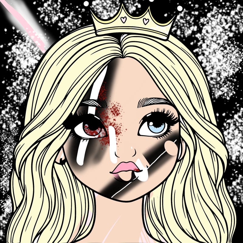 a realistic girl with a crown on