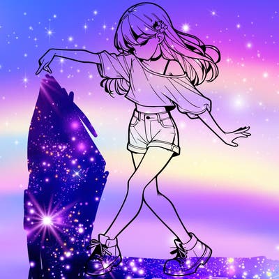 realistic girl danceing