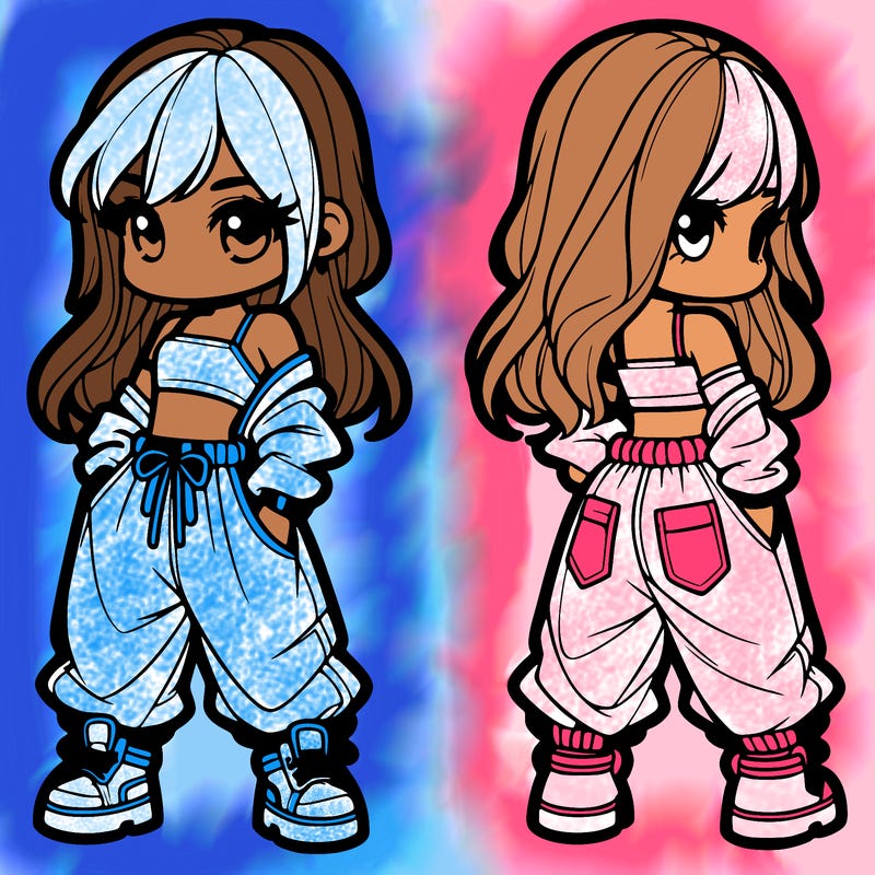 girl in crop top and baggy pants