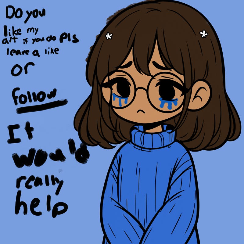 sad girl with glasses in a sweater