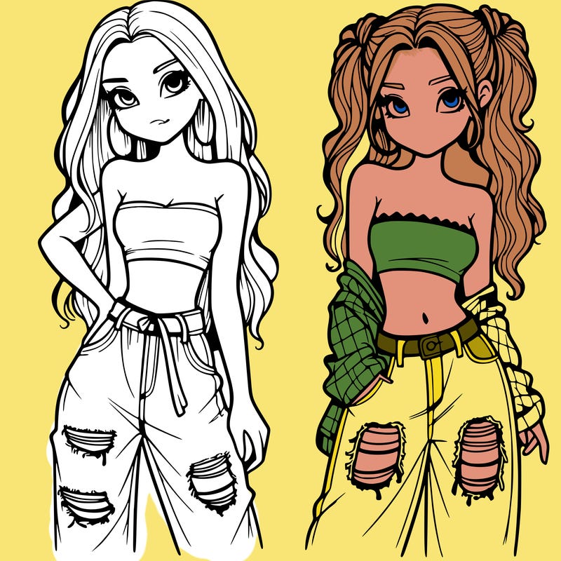 2 girls in crop tops and baggy jeans ripped