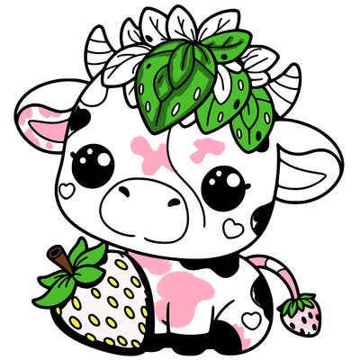 cute strawberry cow