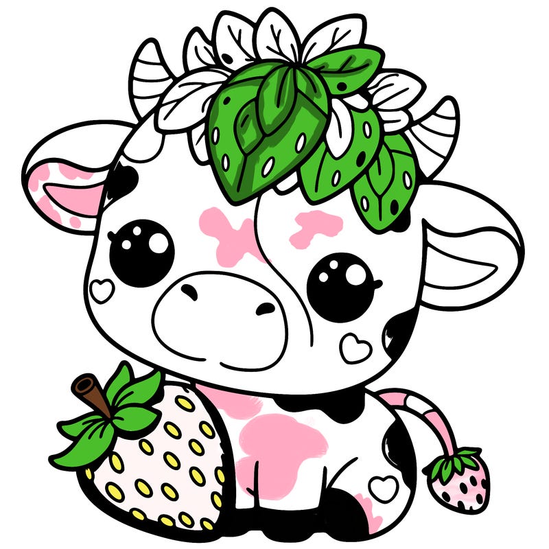 cute strawberry cow