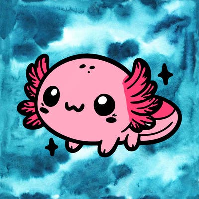 cute easy baby axolotl