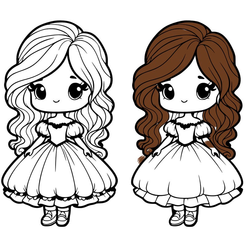 a princess with a short dress and puffy sleeves and long waves in her hair