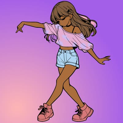 realistic girl danceing