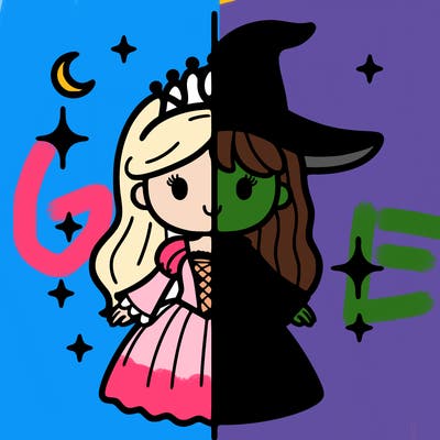 split princess and witch