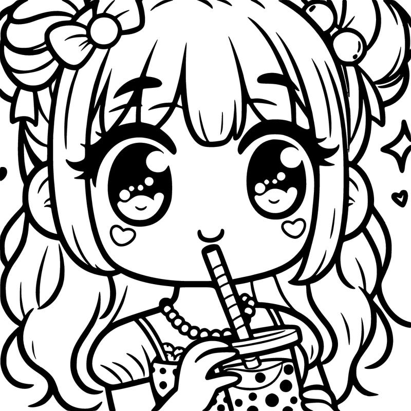 girl drinking boba