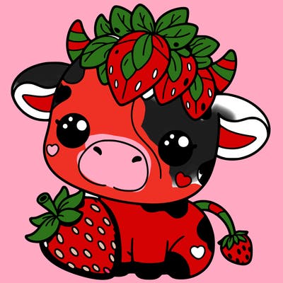 cute strawberry cow