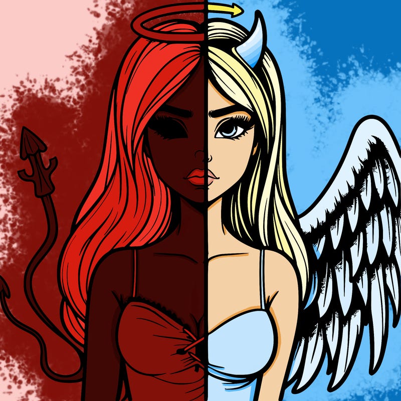 devil vs angel realistic girl