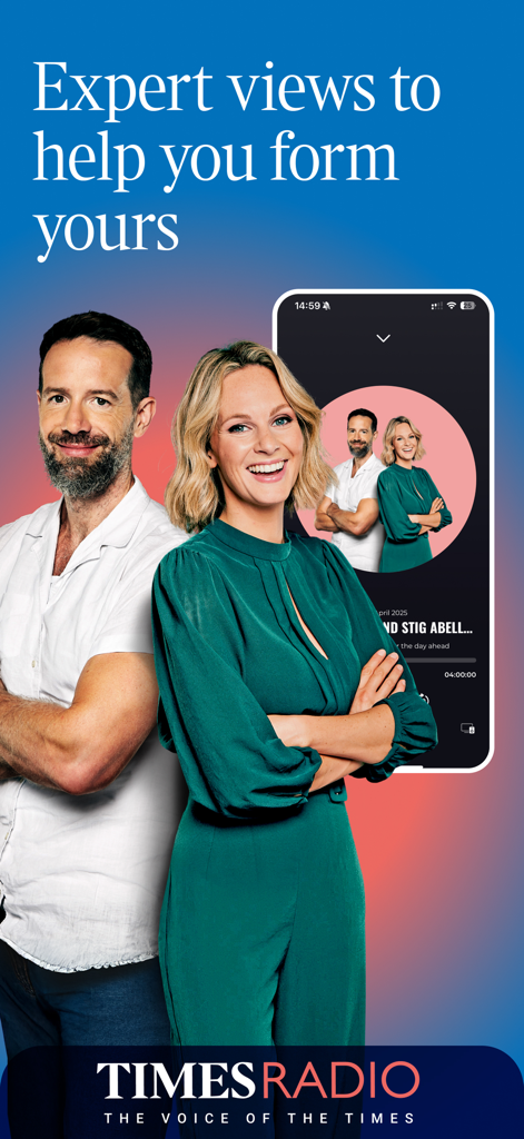 Times Radio - Listen Live - 「あなたの意見を形成するのに役立つ専門家の見解」というスローガンを持つTimes Radioの司会者