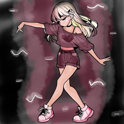 realistic girl danceing