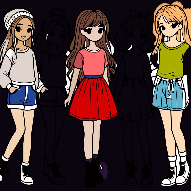 a group of five girls