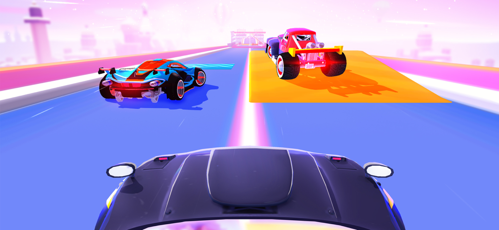 SUP Multiplayer Racing - Gara multiplayer ricca d'azione con auto stilizzate su un tracciato vivace in SUP