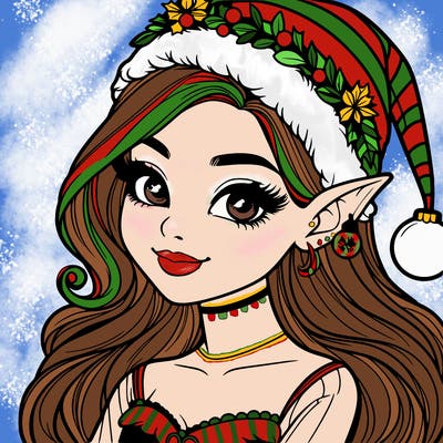 christmas girl elf realistic