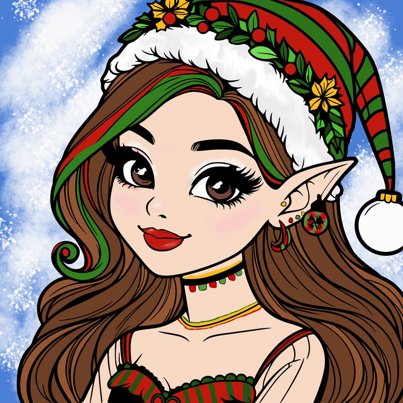 christmas girl elf realistic