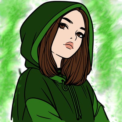 a realistic girl in a hoodie