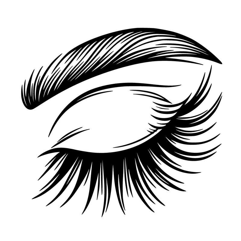 beautiful closed eye with long lashes