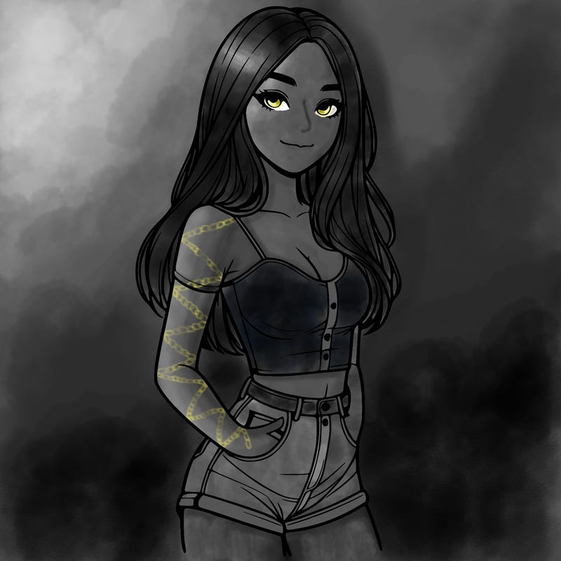 realistic girl in a short top