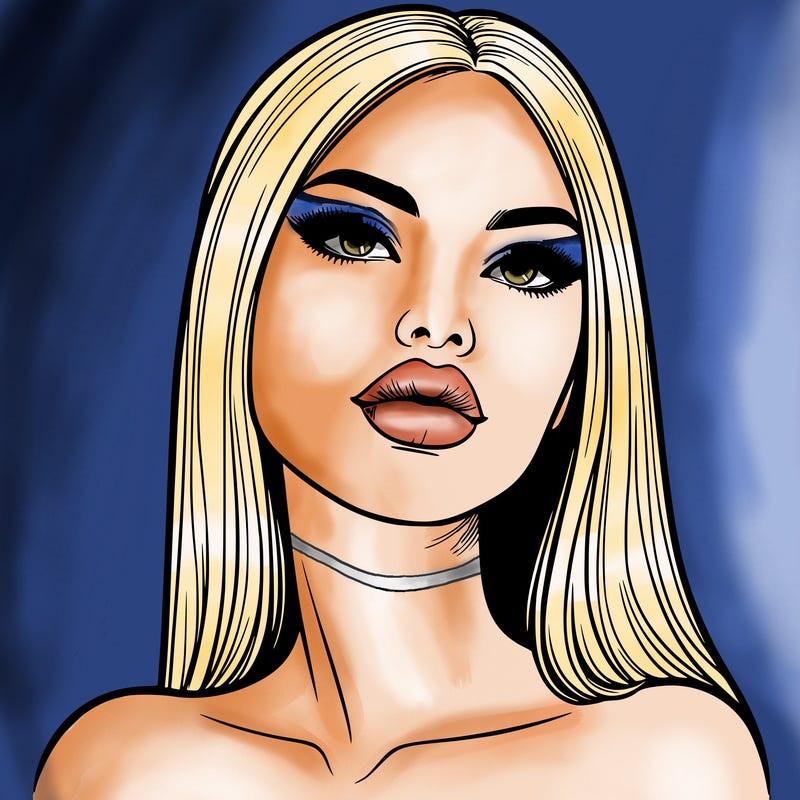 realistic woman with full lips