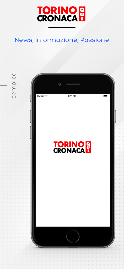 Torino Cronaca Qui - Schermata iniziale dell'app di notizie Torino Cronaca Qui su uno smartphone
