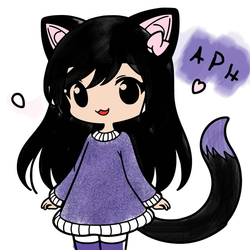 girl with cat ears and tail