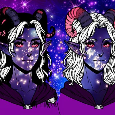 realistic elf with horns
