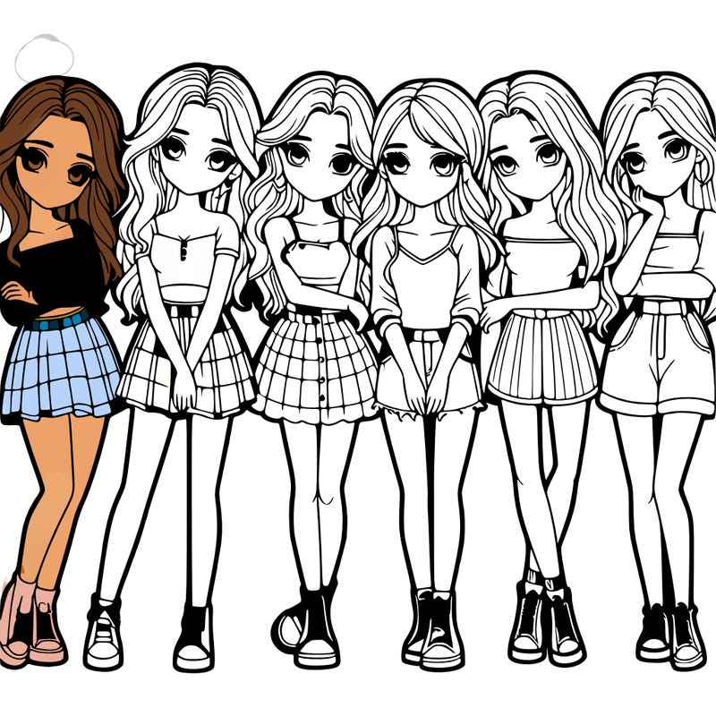 a group of girls realistic