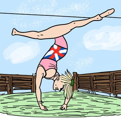gymnast doing a cartwheel