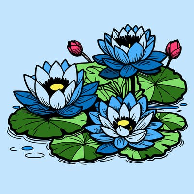 lotus flowers with leaf in a pond in japan